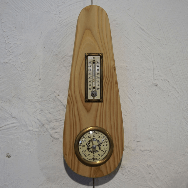 Thermomètre/Baromètre sur bois de pin