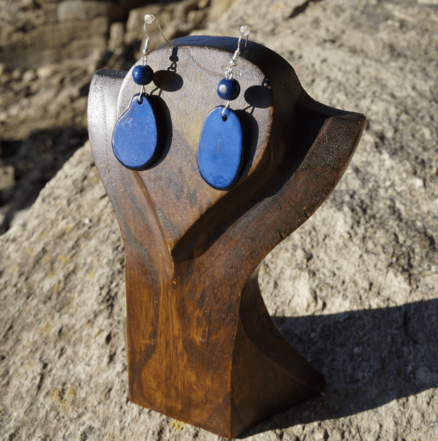 Grandes Tranches Bleues avec Perle Bleue