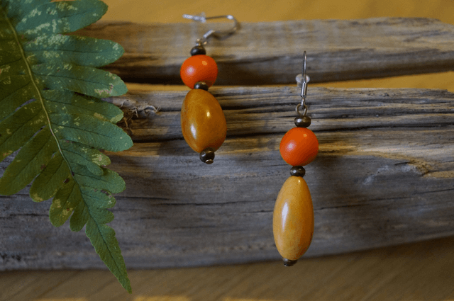 Graine double orange et marron clair